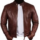Bomber Rider Slim Fit Casual Stylish Brown Real Leather Jacket
