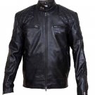 David Beckham Black CowHide Leather Jacket
