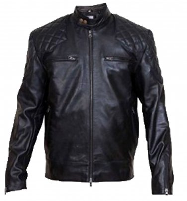 David Beckham Black CowHide Leather Jacket