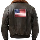 Men's Top Gun G-1 Fight Bomber Goatskin Leather Jacket