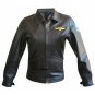 TOP GUN BLACK Ladies Jet Fighter Bomber Navy Air Force Pilot Real Leather Jacket