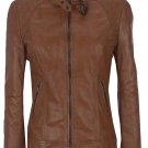 Bomber Rider Slim Fit Casual Stylish Brown Leather Jacket