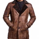 Bomber Rider Slim Fit Casual Stylish Brown Fur Leather Jacket
