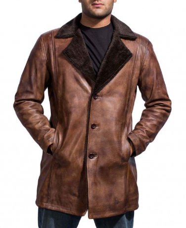 Bomber Rider Slim Fit Casual Stylish Brown Fur Leather Jacket