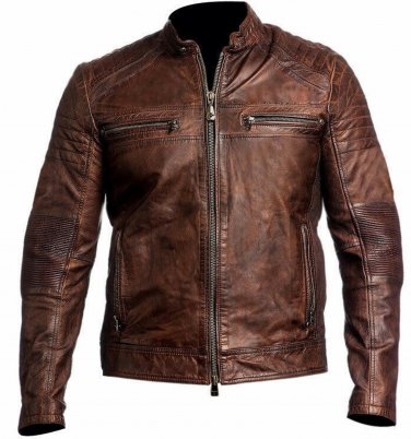 Bomber Rider Slim Fit Casual Stylish Brown Fur Leather Jacket