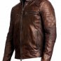 Bomber Rider Slim Fit Casual Stylish Brown Fur Leather Jacket