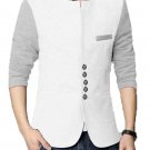 Men Slim Fit Casual Party Wear Fleece White Waist Coat Vest