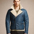 New U-Boot WW2 Navy Genuine Blue Leather Jacket Coat