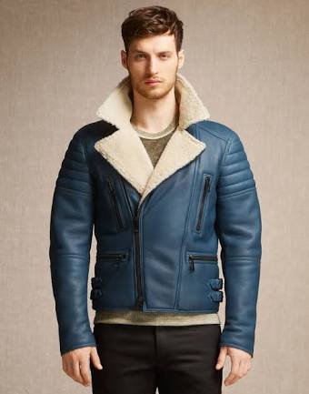 New U-Boot WW2 Navy Genuine Blue Leather Jacket Coat