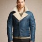 New U-Boot WW2 Navy Genuine Blue Leather Jacket Coat