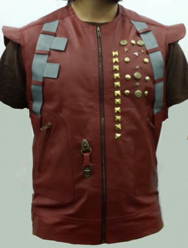 Star Lord Chris Pratt Guardians Of The Galaxy Stylish Leather Vest Jacket