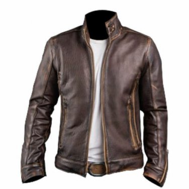 Cafe Racer Brown Leather Jacket
