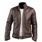 Cafe Racer Brown Leather Jacket