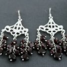 Garnet and Sterling Silver Earrings