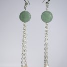 Green Jade and designer pearls Earrings