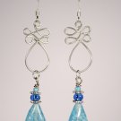 Blue tear drop earrings