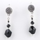Black jet crystal earrings