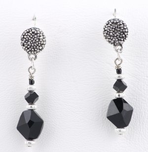 Black jet crystal earrings