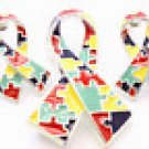 NEW AUTISM PUZZLE PIN BROOCH EARRINGS SET