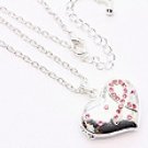 Breast Cancer Awareness Heart Pendant chain Necklace