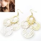 Bohemia Gold hollow out water drops dangle earrings