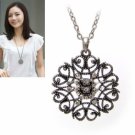 Bohemian necklace with hollow out pattern pendant crystal
