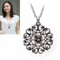 Bohemian necklace with hollow out pattern pendant crystal
