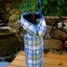 Wine Gift Bag--blue plaid