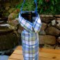 Wine Gift Bag--blue plaid