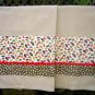 Kitchen Towel Set--fall leaves and polka dots
