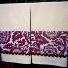 Kitchen Towel Set--cream with purple floral