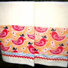 Kitchen Towel Set--bright pink birds!