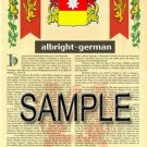 ALBRIGHT - GERMAN - Coat of Arms - Family Crest - Armorial GIFT! 8.5x11