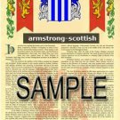 ARMSTRONG - SCOTTISH - Coat of Arms - Family Crest - Armorial GIFT! 8.5x11