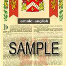 ARNOLD - ENGLISH - Coat of Arms - Family Crest - Armorial GIFT! 8.5x11