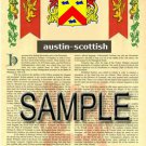 AUSTIN - SCOTTISH - Coat of Arms - Family Crest - Armorial GIFT! 8.5x11 AUSTIN - SCOTTISH - Coat of Arms - Family Crest - Armorial GIFT! 8.5x11