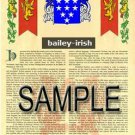 BAILEY - IRISH - Coat of Arms - Family Crest - Armorial GIFT! 8.5x11 BAILEY - IRISH - Coat of Arms - Family Crest - Armorial GIFT! 8.5x11