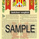 BELCHER - ENGLISH - Coat of Arms - Family Crest - Armorial GIFT! 8.5x11