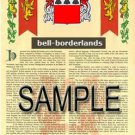 BELL - BORDERLANDS - Coat of Arms - Family Crest - Armorial GIFT! 8.5x11