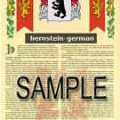 BERNSTEIN - GERMAN - Coat of Arms - Family Crest - Armorial GIFT! 8.5x11
