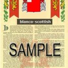 BLANCO - SCOTTISH - Coat of Arms - Family Crest - Armorial GIFT! 8.5x11