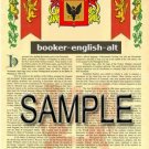 BOOKER - ENGLISH - ALT - Coat of Arms - Family Crest - Armorial GIFT! 8.5x11 BOOKER - ENGLISH - ALT - Coat of Arms - Family Crest - Armorial GIFT! 8.5x11