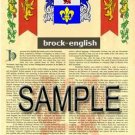 BROCK - ENGLISH - Coat of Arms - Family Crest - Armorial GIFT! 8.5x11