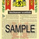 BUCHANAN - SCOTTISH - Coat of Arms - Family Crest - Armorial GIFT! 8.5x11