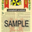 CAMPBELL - SCOTTISH - Coat of Arms - Family Crest - Armorial GIFT! 8.5x11