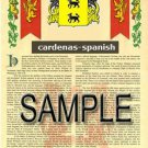 CARDENAS - SPANISH - Coat of Arms - Family Crest - Armorial GIFT! 8.5x11