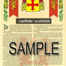 CARLISLE - SCOTTISH - Coat of Arms - Family Crest - Armorial GIFT! 8.5x11