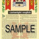 CARTWRIGHT - ENGLISH - Coat of Arms - Family Crest - Armorial GIFT! 8.5x11