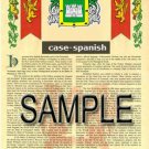 CASE - SPANISH - Coat of Arms - Family Crest - Armorial GIFT! 8.5x11