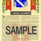 CASEY - SCOTTISH - Coat of Arms - Family Crest - Armorial GIFT! 8.5x11